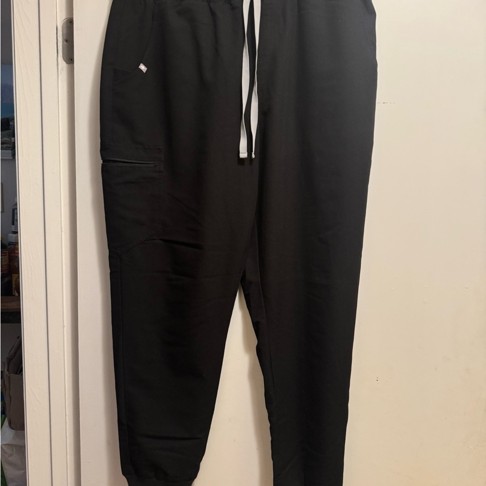 FIGS High-Waisted Women's Black Drawstring Jogger Pants